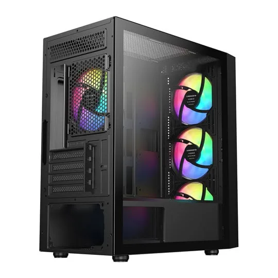 CiT Luna Black Tempered Glass MicroATX Case 4