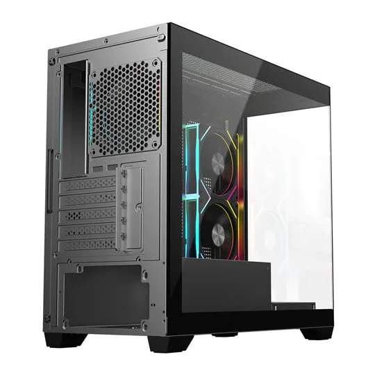 CiT Mercury Black Tempered Glass MicroATX Case 4