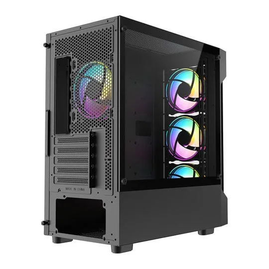 CIT Tornado Black MicroATX PC Gaming Case 4
