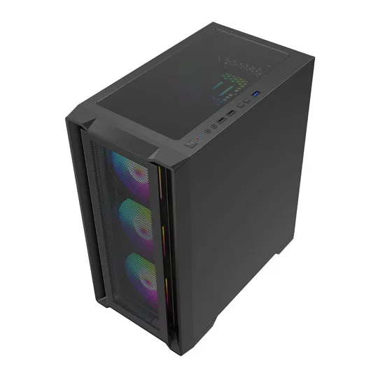 CiT Vento Micro-ATX Black PC Gaming Case 4