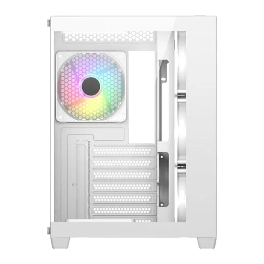 CiT Vision White Mid Tower Tempered Glass PC Gaming Case 2
