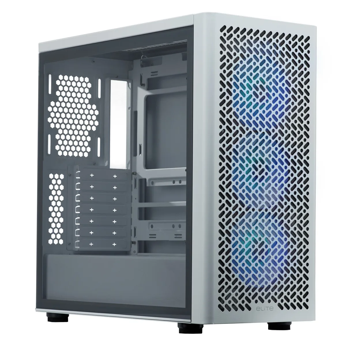 Cooler Master Elite 502 Mid-Tower Case - White Tempered Glass