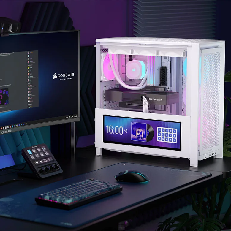 Corsair FRAME 4000D LCD RS ARGB Premium Mid-Tower PC Case - White 22