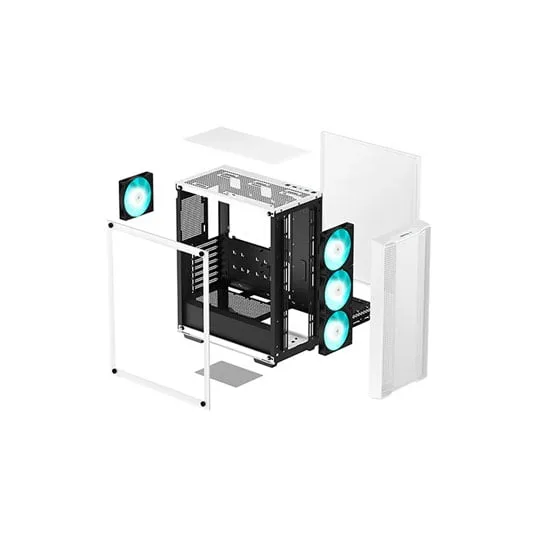 DeepCool CC560 V2 White Mid Tower Tempered Glass PC Gaming Case 4