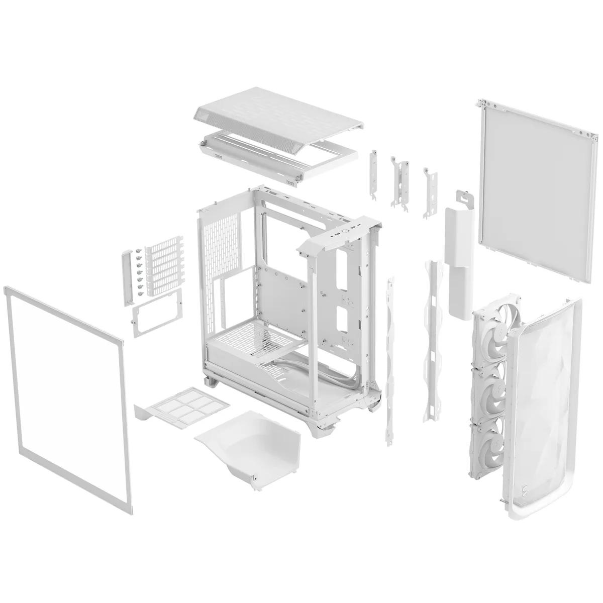 Fractal Design Meshify 3 White Ambience Pro RGB Mid Tower PC Gaming Case 12