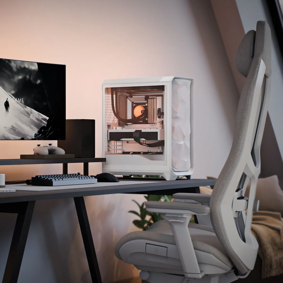 Fractal Design Meshify 3 White Ambience Pro RGB Mid Tower PC Gaming Case 13