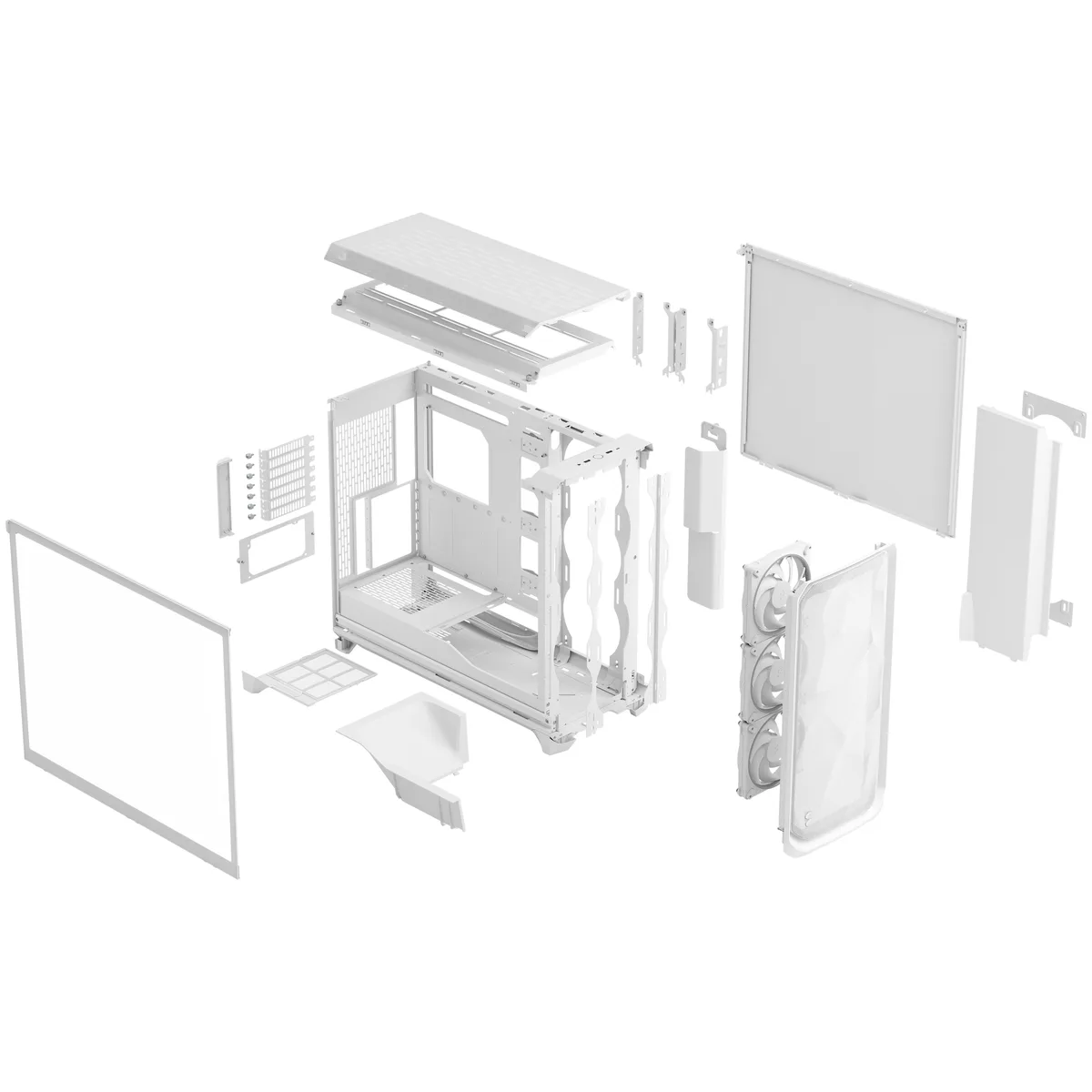 Fractal Design Meshify 3 XL White RGB TG Clear Tint Case 13