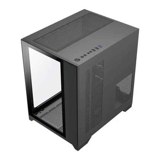 GameMax Mini Infinity Tempered Glass Black Micro-ATX PC Gaming Case 3