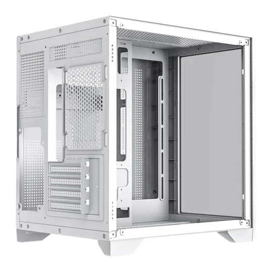 GameMax Mini Infinity Tempered Glass White Micro-ATX PC Gaming Case 4