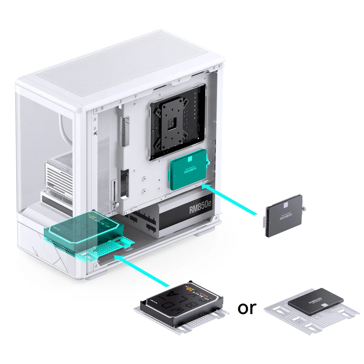 Jonsbo D200 Midi-Tower mATX Gaming Case - White 19