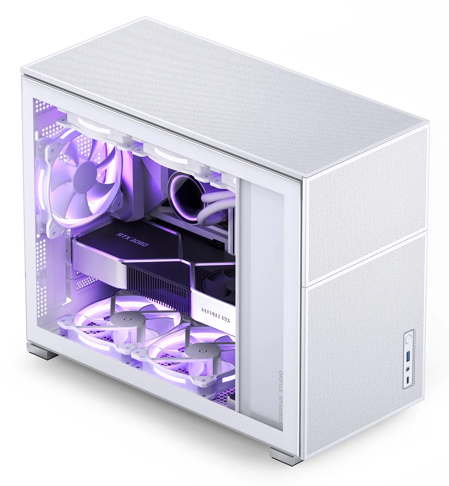 Jonsbo D31 Mesh Micro-ATX PC Case – White, Tempered Glass