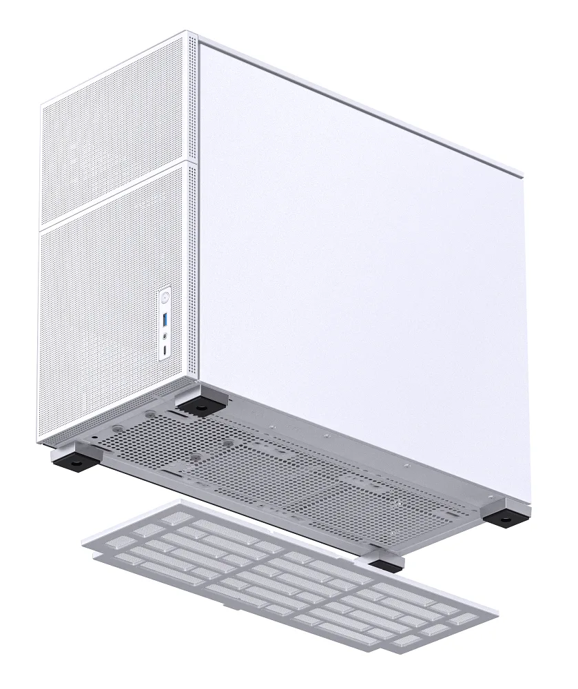 Jonsbo D31 Mesh Micro-ATX PC Case – White, Tempered Glass 12