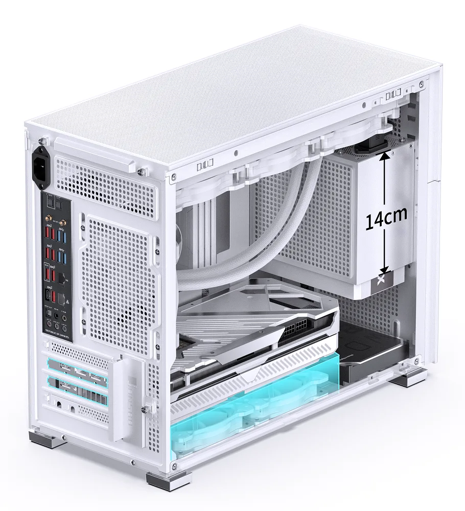 Jonsbo D31 Mesh Micro-ATX PC Case – White, Tempered Glass 5