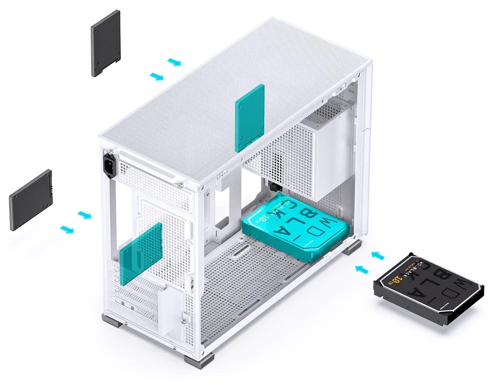 Jonsbo D31 Mesh Micro-ATX PC Case – White, Tempered Glass 7