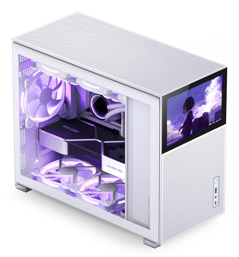 Jonsbo D31 Mesh Screen Micro-ATX PC Case – White, Tempered Glass 2