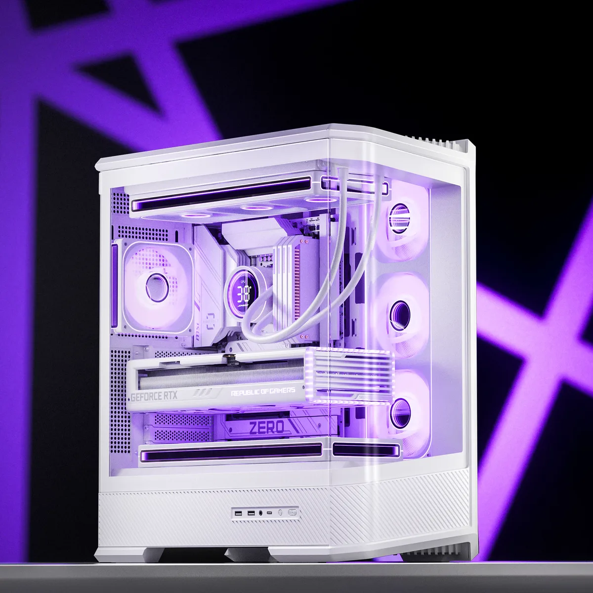 Jonsbo D400 Mid-Tower, ATX, Tempered Glass - White 3