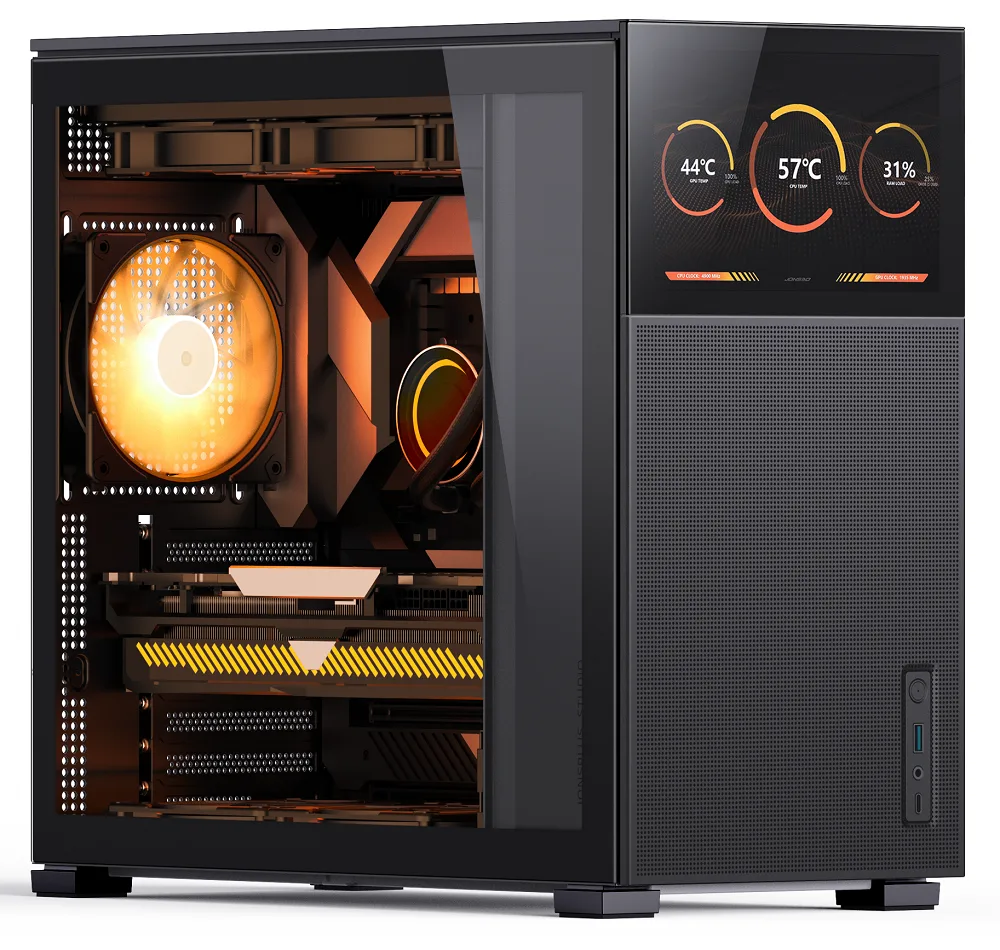 Jonsbo D41 Mesh Screen ATX PC Case – Black, Tempered Glass 3
