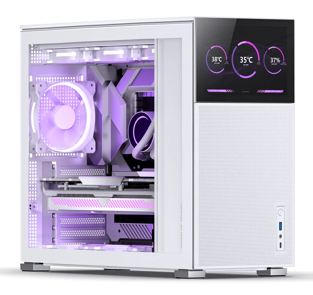 Jonsbo D41 Mesh Screen ATX PC Case – White, Tempered Glass 2