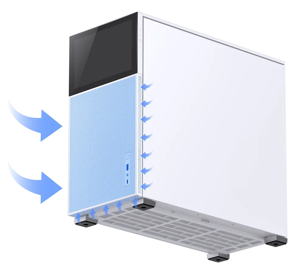 Jonsbo D41 Mesh Screen ATX PC Case – White, Tempered Glass 9