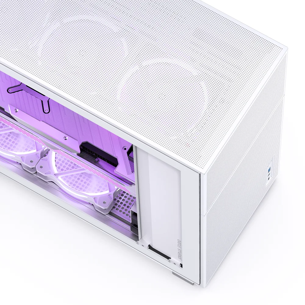 Jonsbo D41 Mesh Standard ATX PC Case – White, Tempered Glass 14