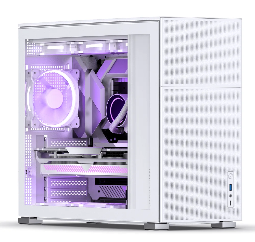 Jonsbo D41 Mesh Standard ATX PC Case – White, Tempered Glass 3