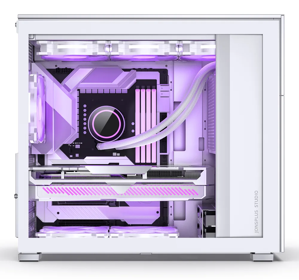 Jonsbo D41 Standard ATX PC Case – White, Tempered Glass 4