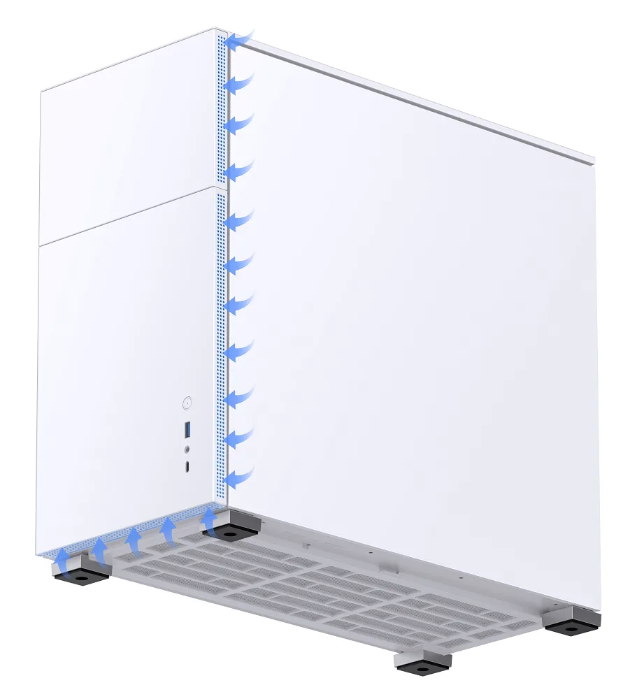 Jonsbo D41 Standard ATX PC Case – White, Tempered Glass 10