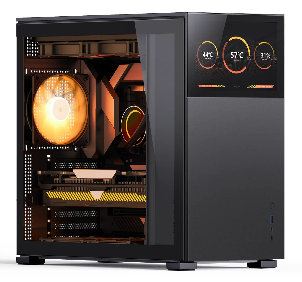 Jonsbo D41 Standard Screen ATX PC Case – Black, Tempered Glass 3