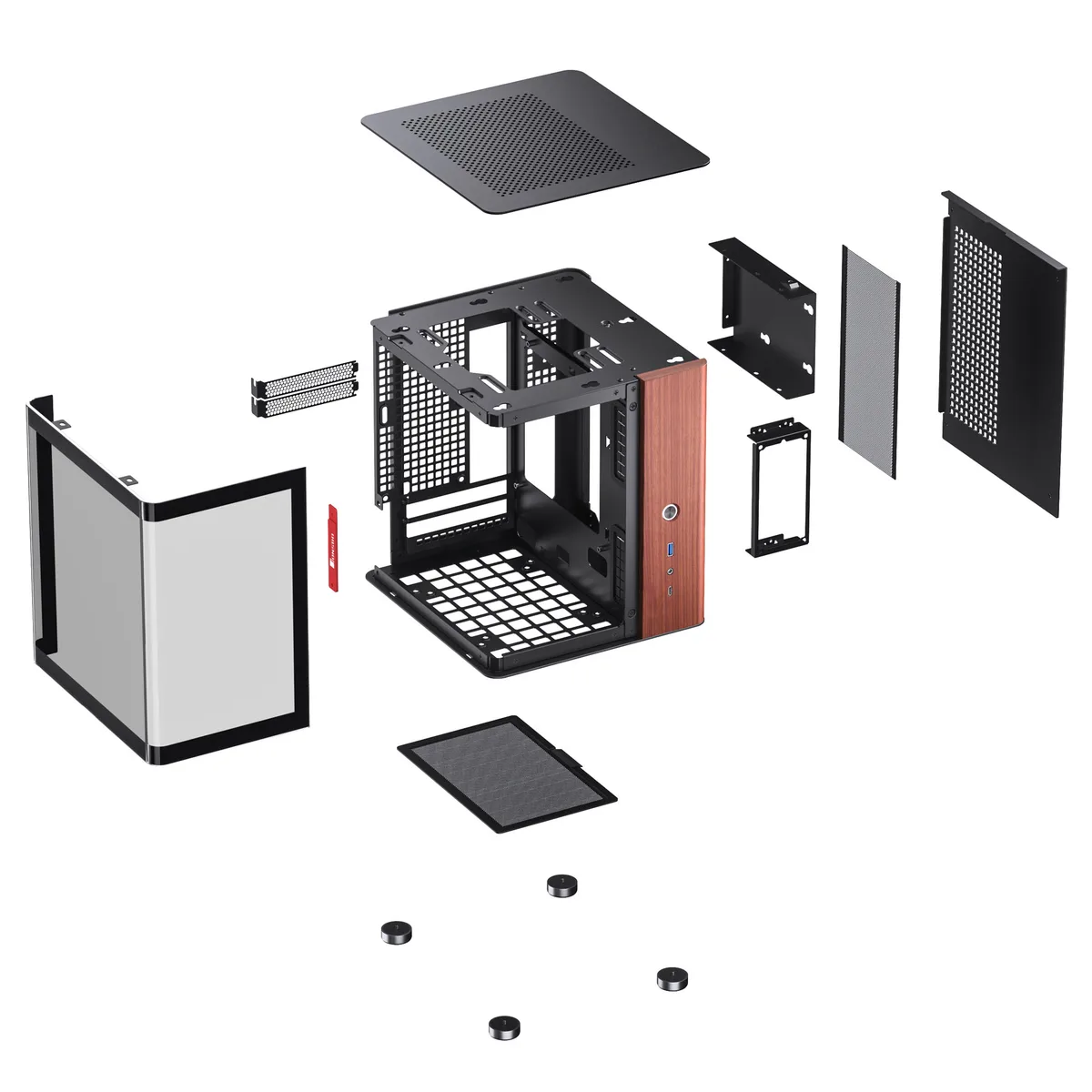 Jonsbo TK-0 Mini-ITX Case Tempered Glass - Black 12