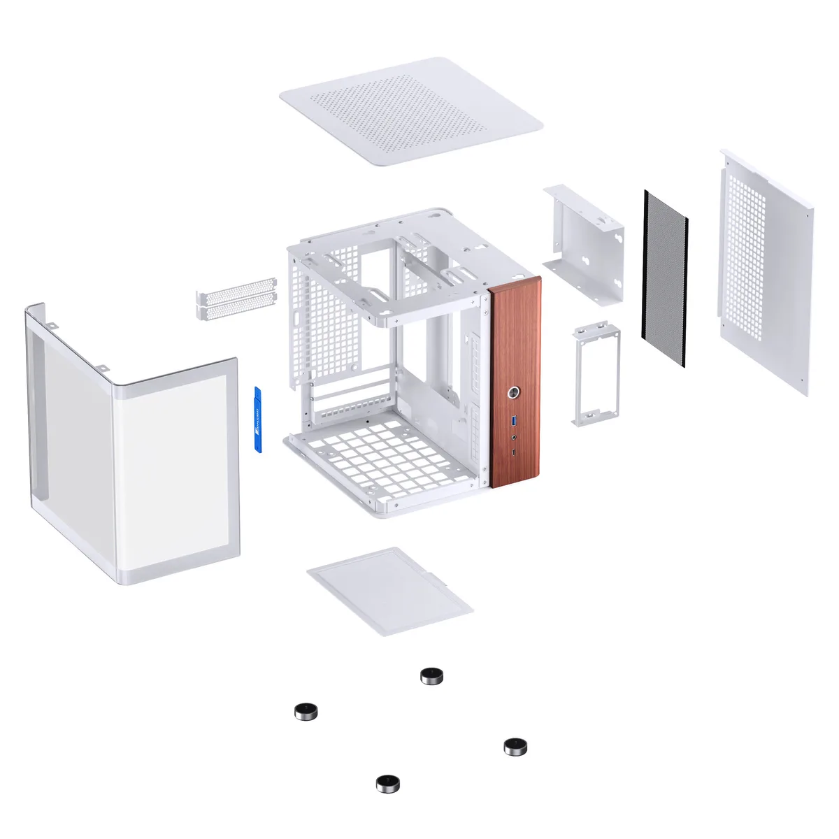 Jonsbo TK-0 Mini-ITX Case Tempered Glass - White 12