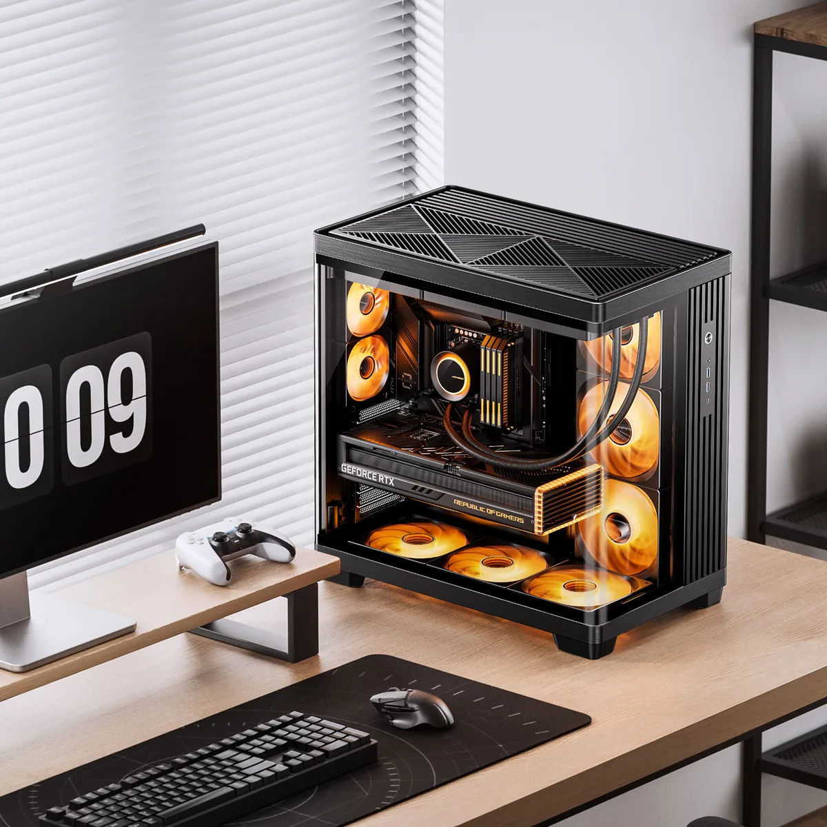 Jonsbo TK-4 Midi-Tower ATX Curved Tempered Glass Case - Black 2