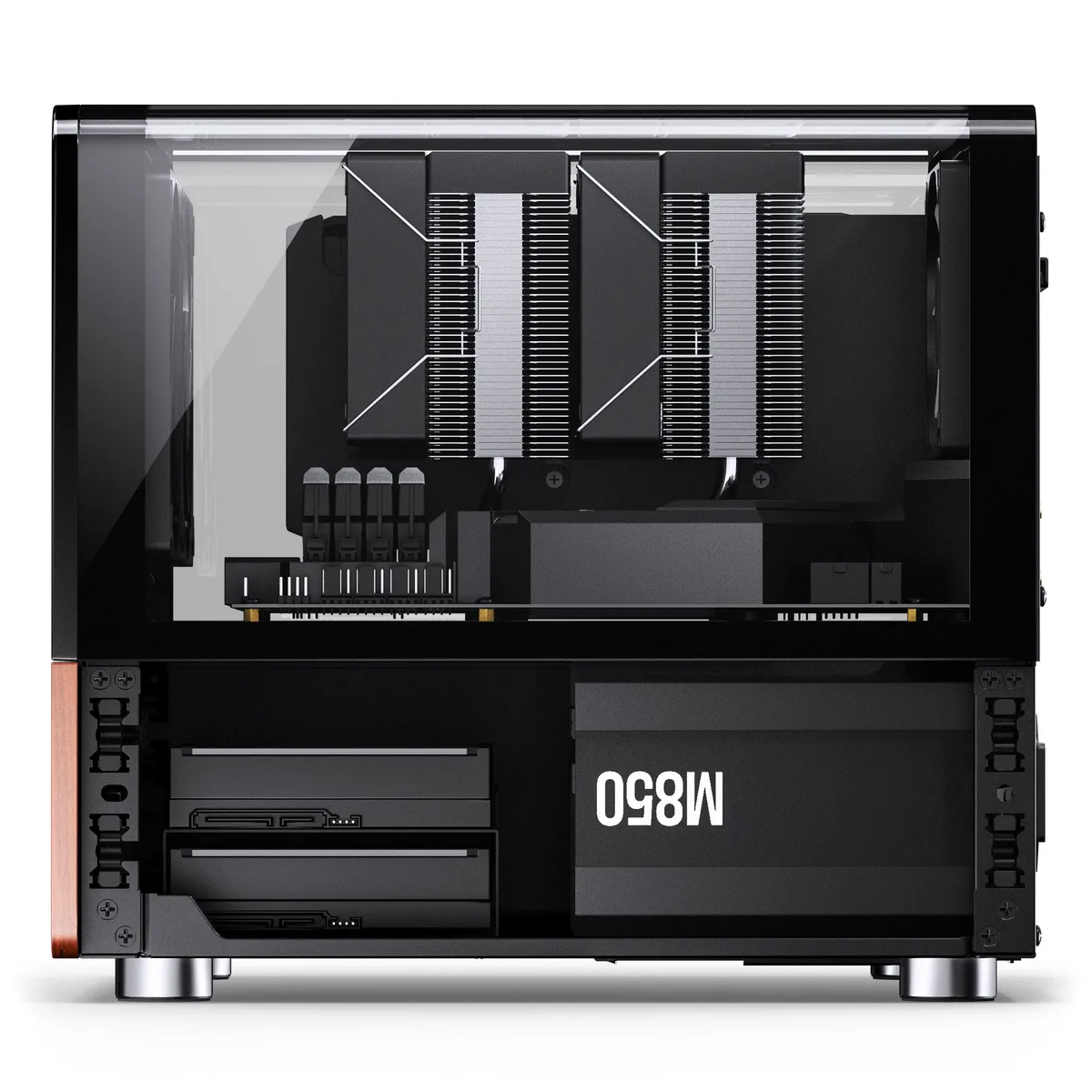 Jonsbo V12 Micro-ATX Panoramic Mini-Tower Case - Black 13