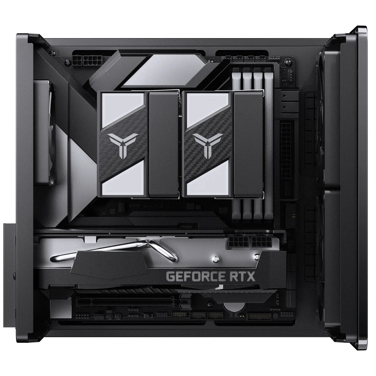 Jonsbo V12 Micro-ATX Panoramic Mini-Tower Case - Black 15