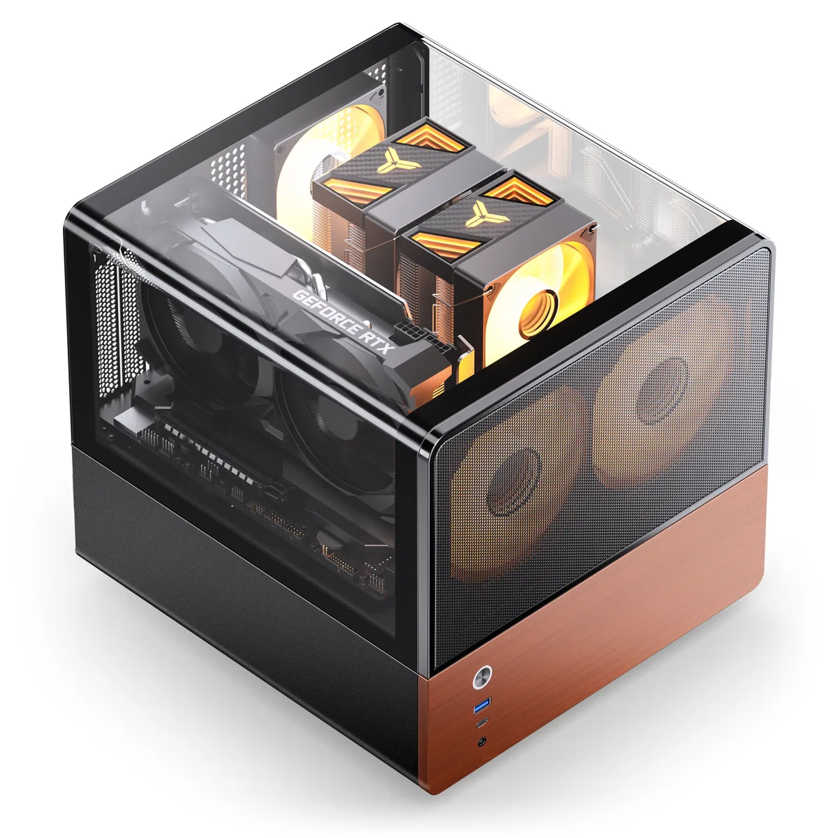 Jonsbo V12 Micro-ATX Panoramic Mini-Tower Case - Black 3