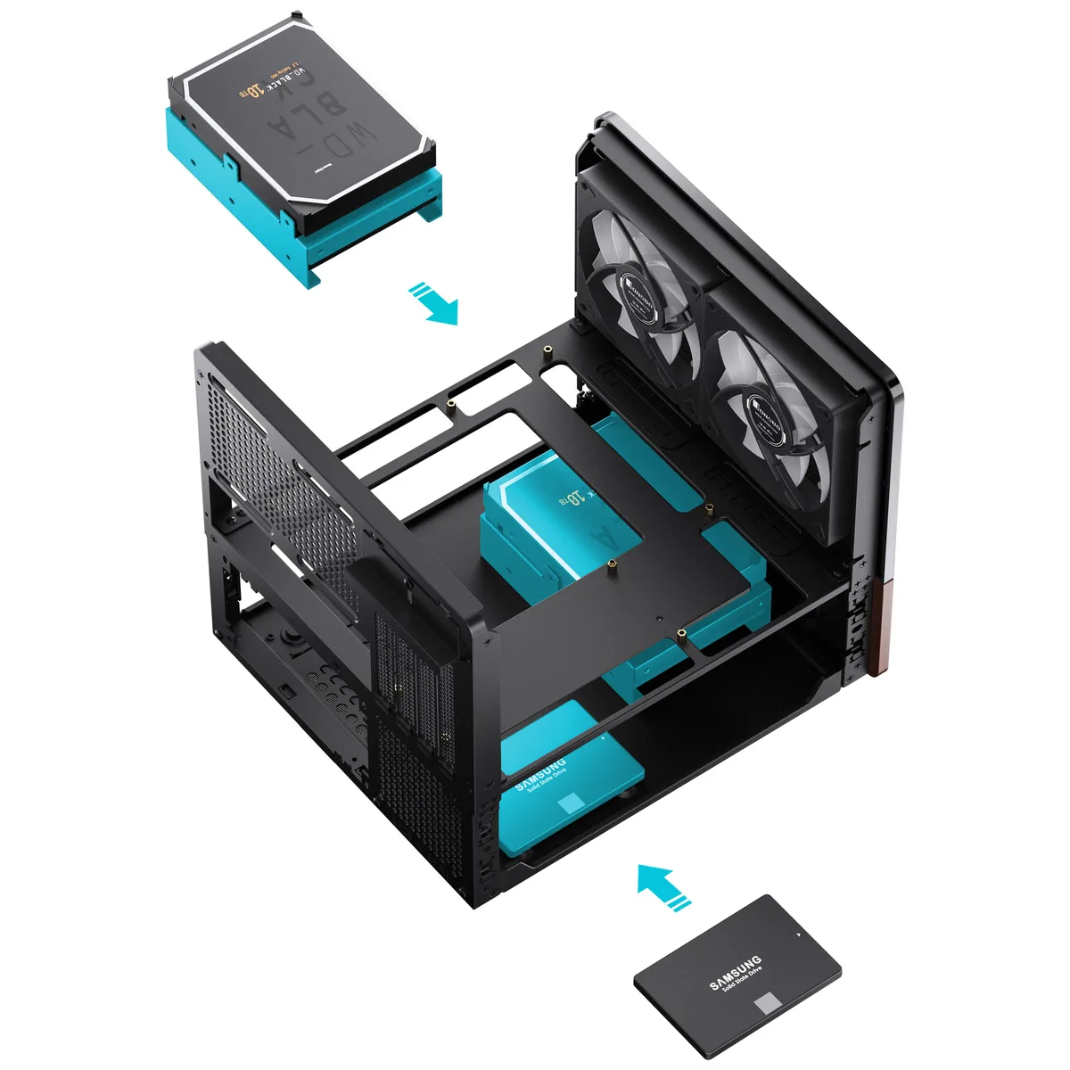 Jonsbo V12 Micro-ATX Panoramic Mini-Tower Case - Black 6