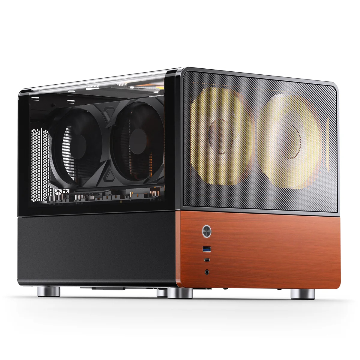 Jonsbo V12 Micro-ATX Panoramic Mini-Tower Case - Black 7