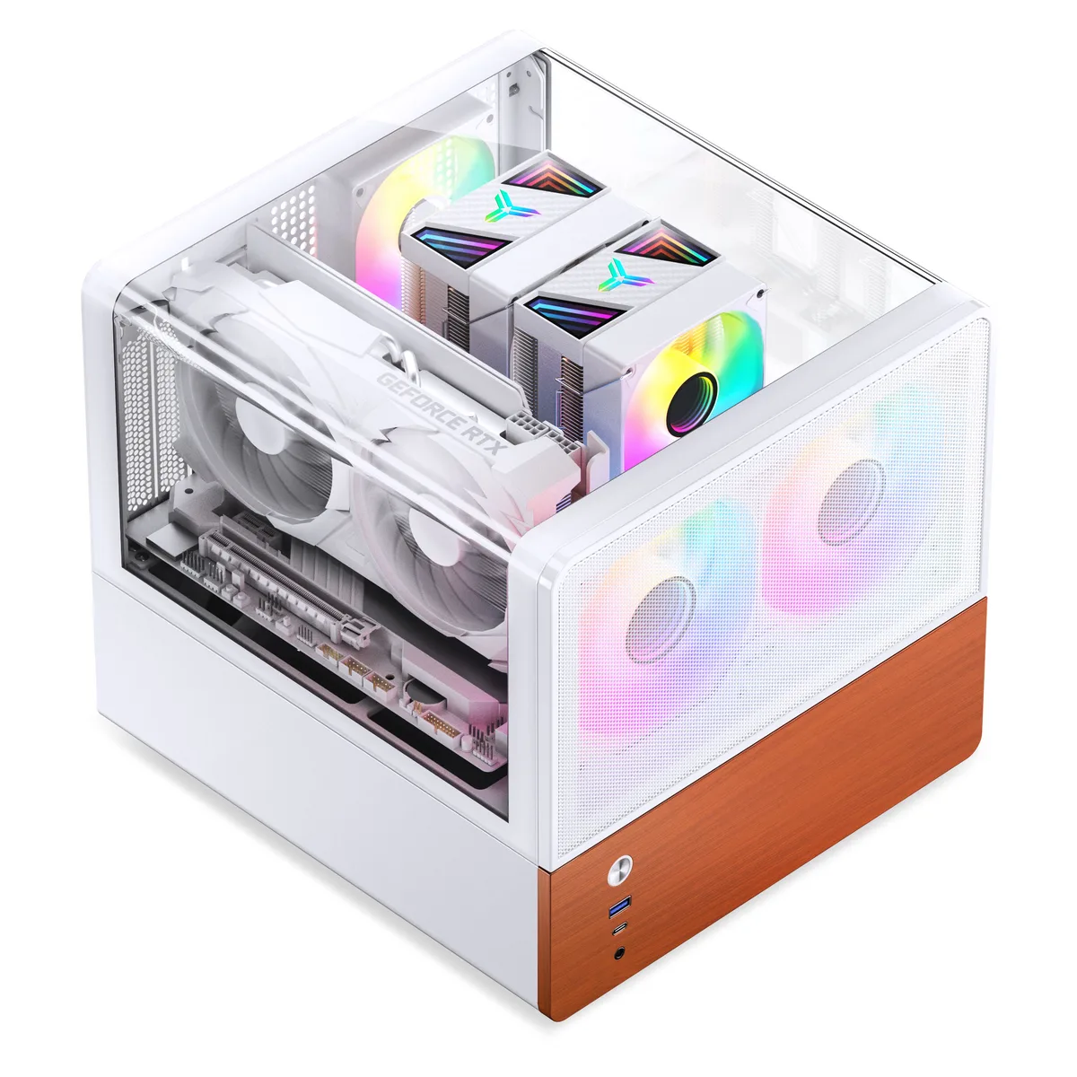 Jonsbo V12 Micro-ATX Panoramic Mini-Tower Case - White 5