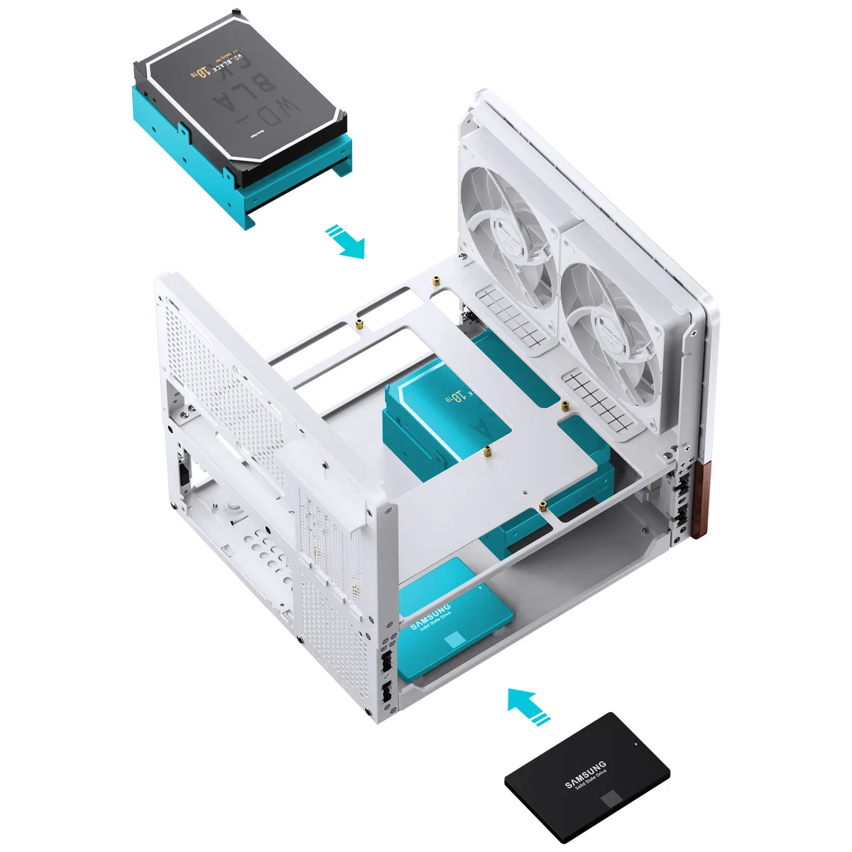 Jonsbo V12 Micro-ATX Panoramic Mini-Tower Case - White 8