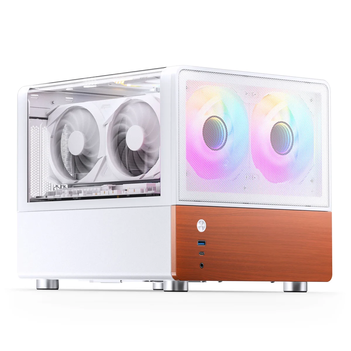 Jonsbo V12 Micro-ATX Panoramic Mini-Tower Case - White 9