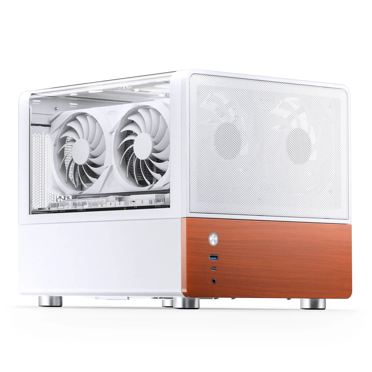 Jonsbo V12 Micro-ATX Panoramic Mini-Tower Case - White 10