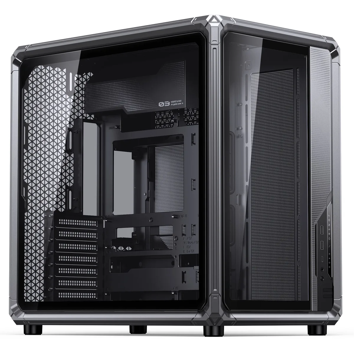 Jonsplus X400 ATX Mid-Tower, Tempered Glass - Grey
