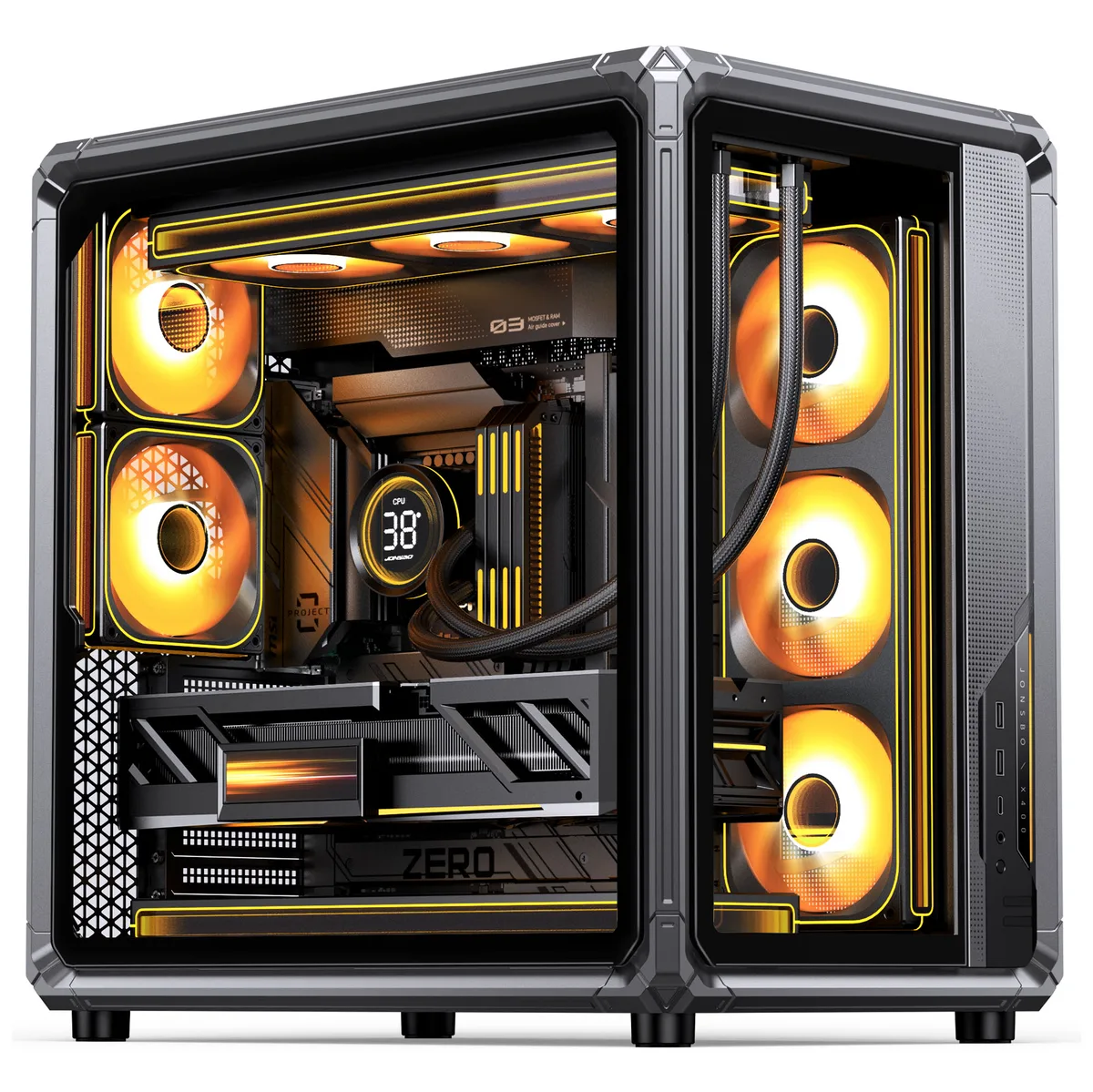 Jonsplus X400 ATX Mid-Tower, Tempered Glass - Grey 7