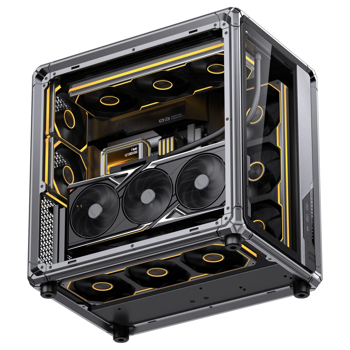 Jonsplus X400 ATX Mid-Tower, Tempered Glass - Grey 8