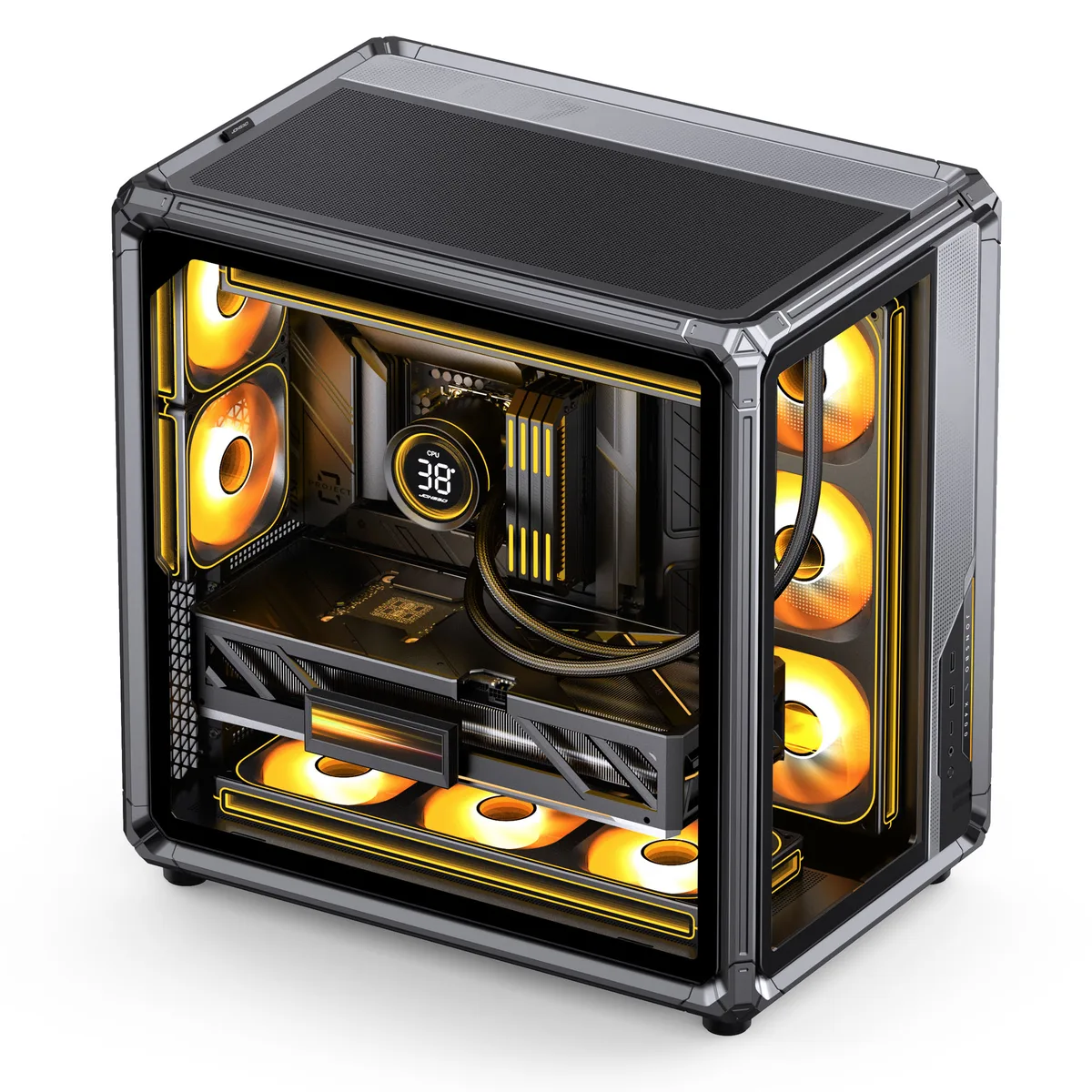 Jonsplus X400 ATX Mid-Tower, Tempered Glass - Grey 9