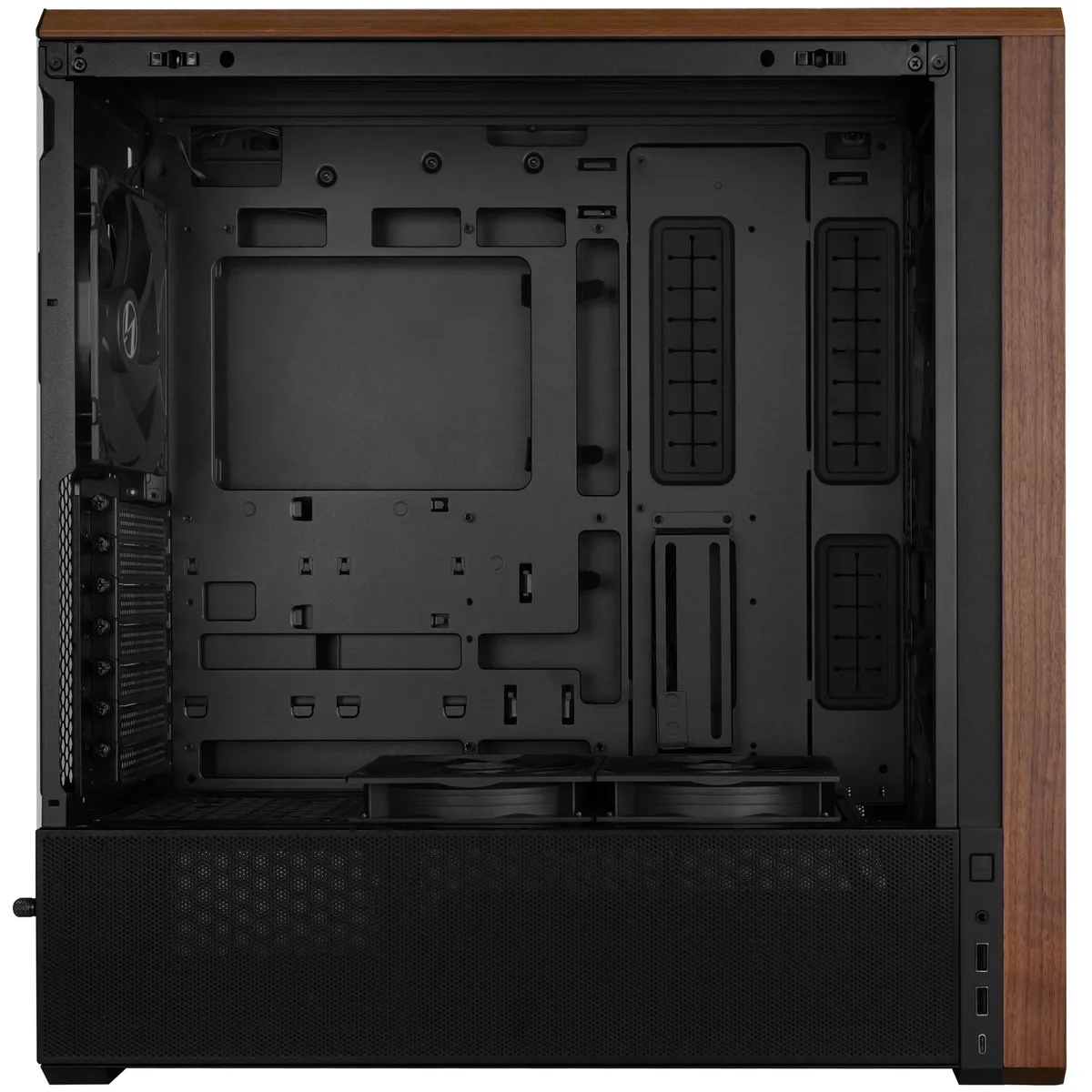 Lian Li LANCOOL 217 Black Wood Panel Tempered Glass Mid Tower PC Gaming Case 4