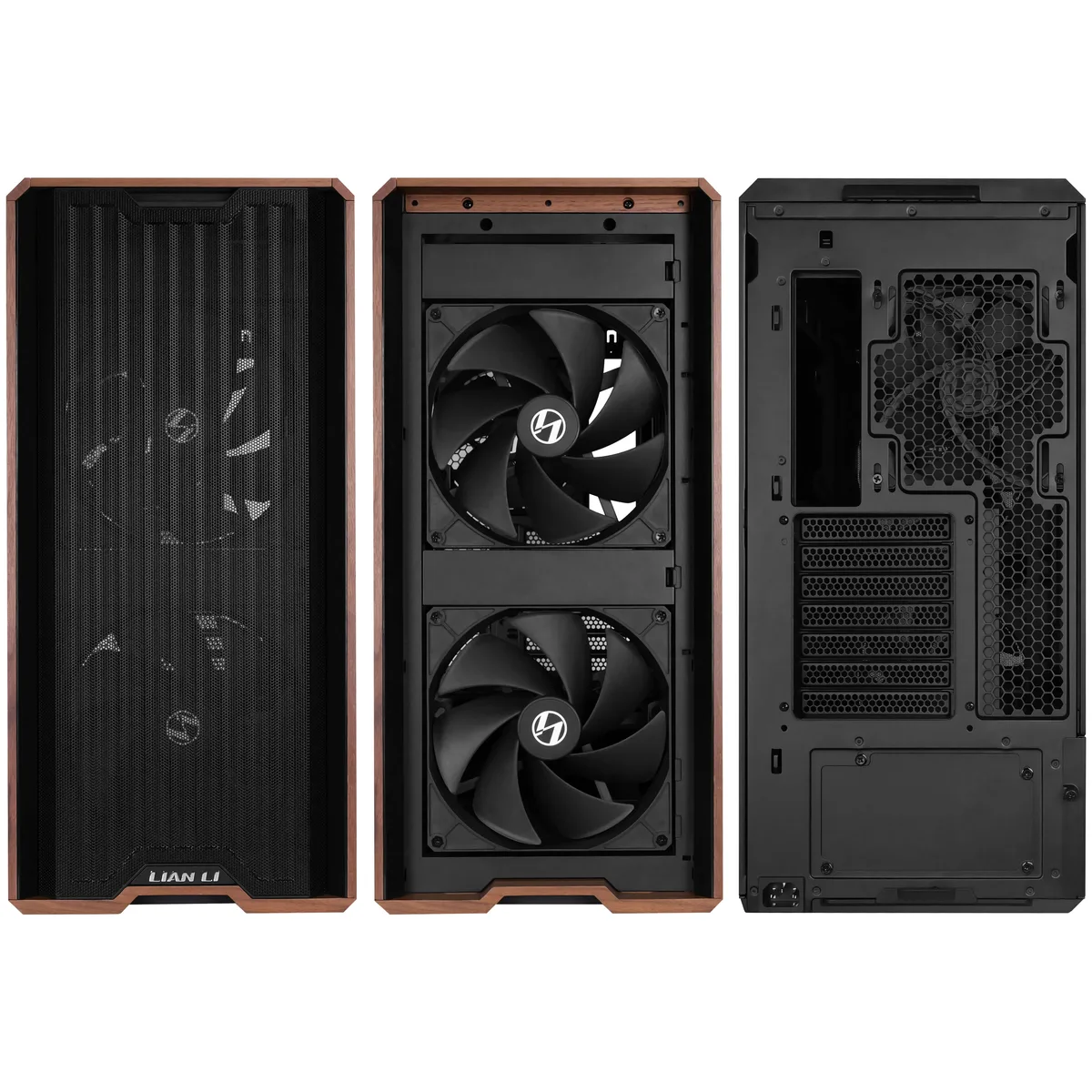 Lian Li LANCOOL 217 Black Wood Panel Tempered Glass Mid Tower PC Gaming Case 6