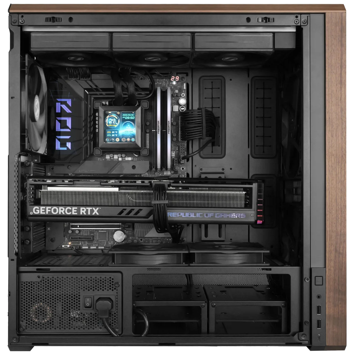 Lian Li LANCOOL 217 Black Wood Panel Tempered Glass Mid Tower PC Gaming Case 9