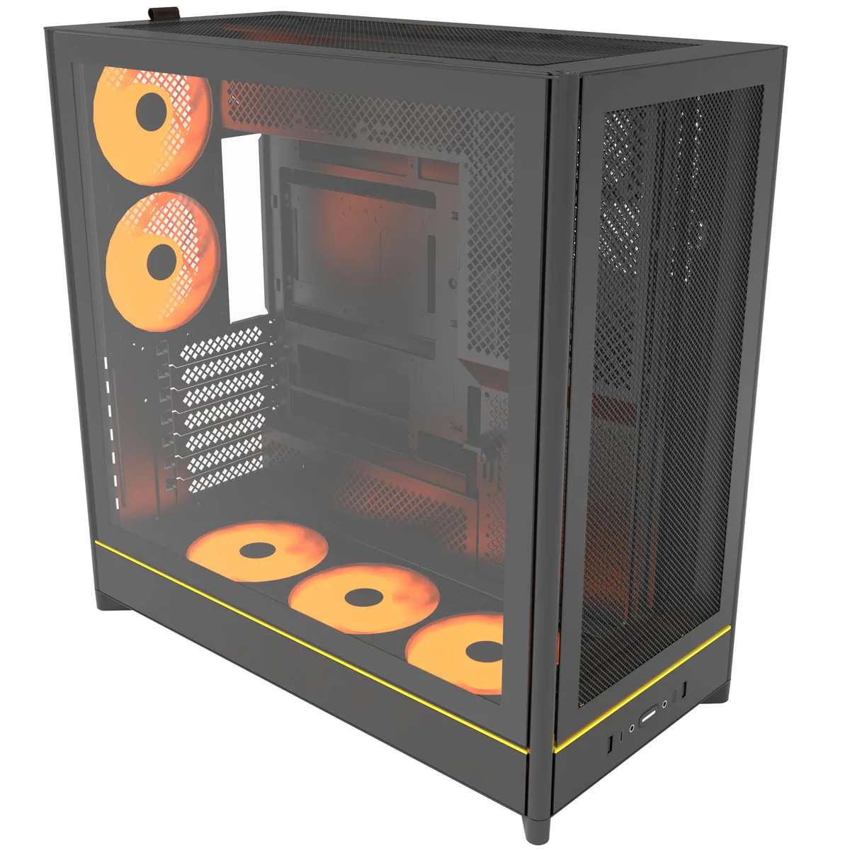 Montech HS01 PRO Reversible Layout Midi-Tower ATX ARGB Case - Black 2