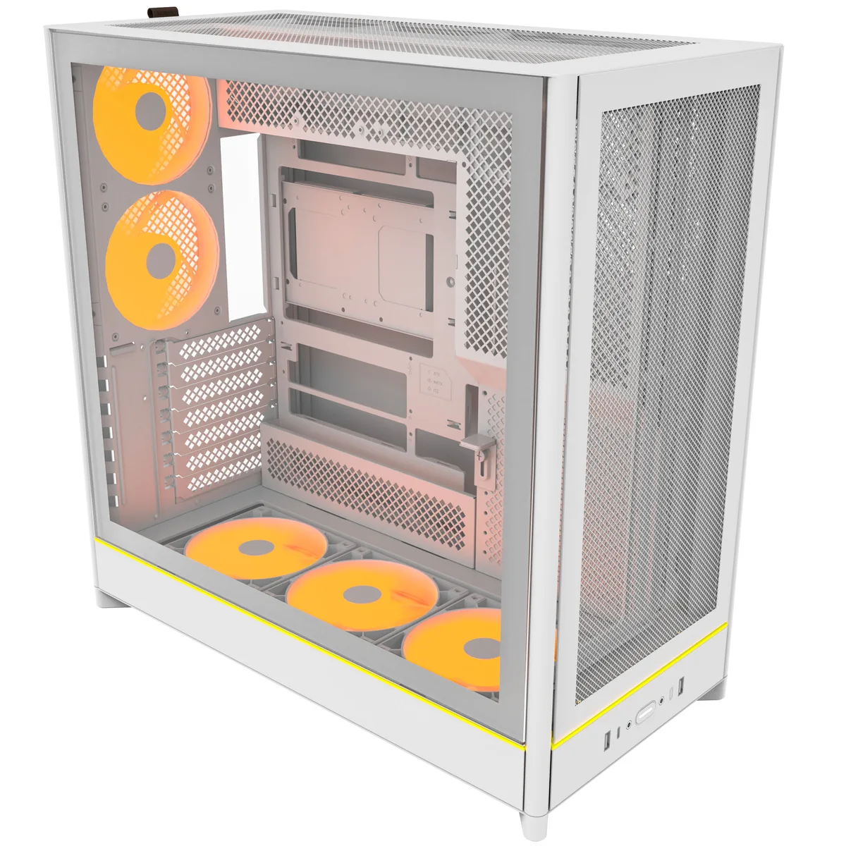 Montech HS01 PRO Reversible Layout Midi-Tower ATX ARGB Case - White 2
