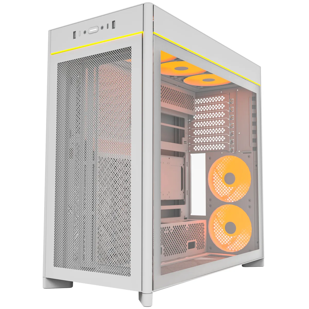 Montech HS01 PRO Reversible Layout Midi-Tower ATX ARGB Case - White 4